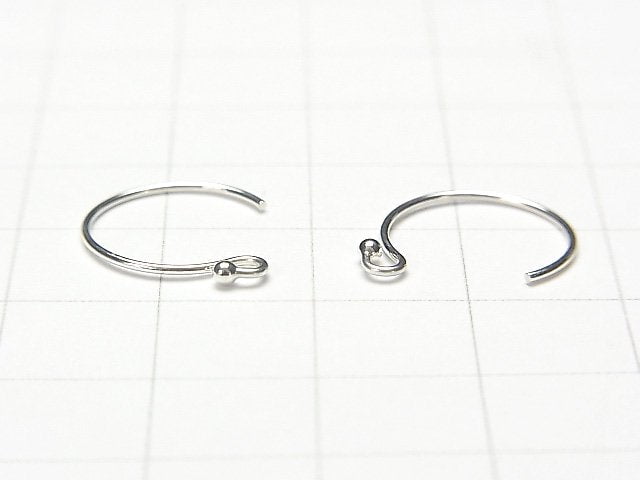 Silver925 Earwire 14x13mm with round beads 2pairs (4 pieces)