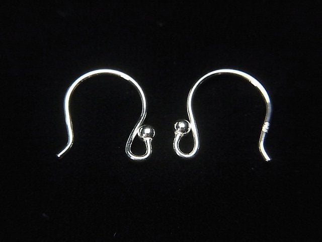 Silver925 Earwire 15x12mm with round beads 2pairs (4 pieces)