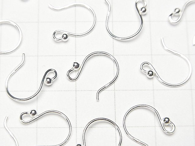 Silver925 Earwire 15x12mm with round beads 2pairs (4 pieces)