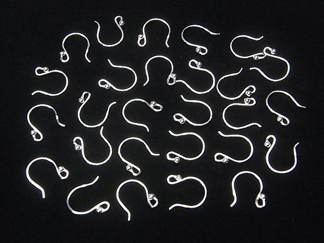Silver925 Earwire 14x10mm with round beads 2pairs (4 pieces)