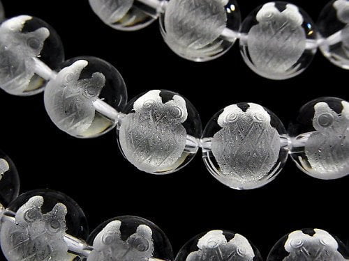 Carving, Crystal Quartz, Round Gemstone Beads