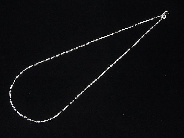 Silver925 Cable Chain 1.1mm Rhodium Plated [38cm][40cm][45cm][50cm][60cm][75cm] Necklace 1pc