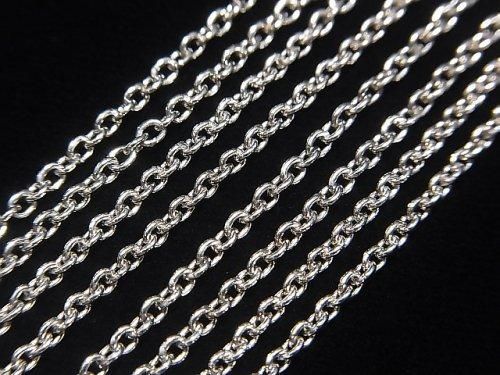 Silver 925 Cable Chain 2mm Rhodium Plated [38cm][40cm][45cm][50cm][60cm] Necklace 1pc