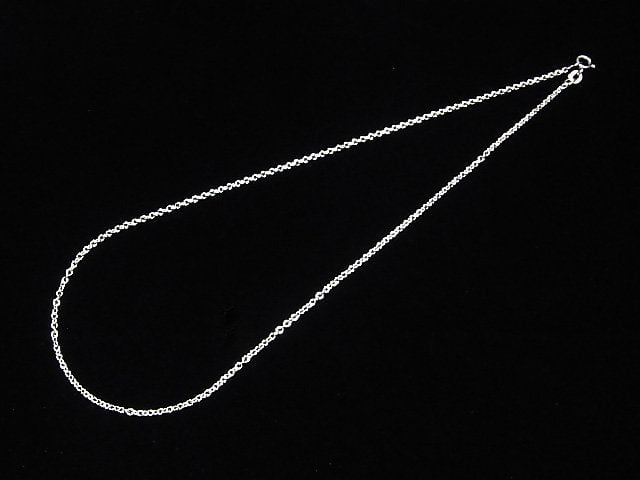 Silver925 Cable Chain 2mm Rhodium Plated [38cm][40cm][45cm][50cm][60cm] Necklace 1pc