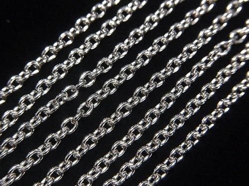 Silver925  Cable Chain  2.3mm Rhodium Plated  [18cm][38cm][40cm][45cm][50cm][60cm] 1pc