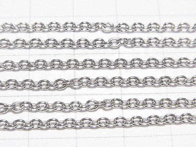 S925純銀線條鏈 2.3mm 鍍銠 [18cm][38cm][40cm][45cm][50cm][60cm] 1條
