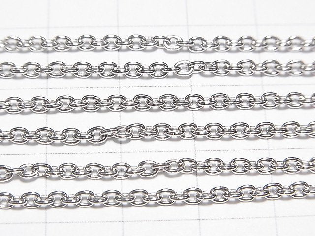 Silver925  Cable Chain  2.3mm Rhodium Plated  [18cm][38cm][40cm][45cm][50cm][60cm] 1pc