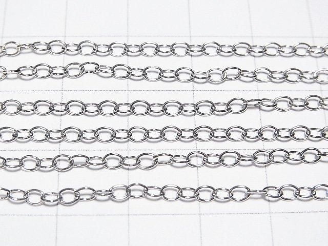 Silver 925 Long Cable Chain 2.5mm Rhodium Plated [40cm][45cm][50cm][60cm] Necklace 1pc
