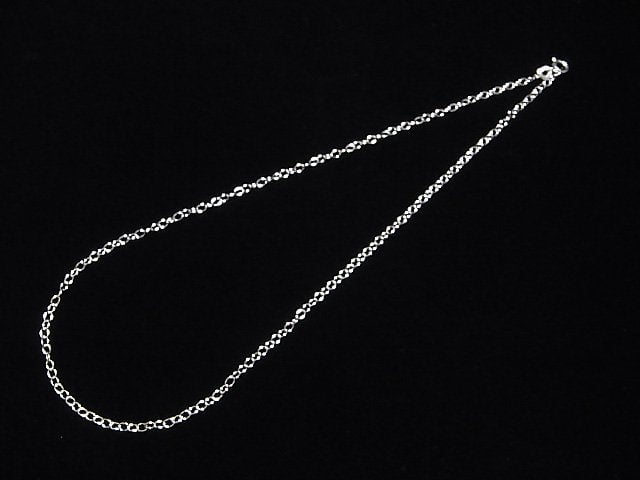 Silver925 Long Cable Chain 2.5mm Rhodium Plated [40cm][45cm][50cm][60cm] Necklace 1pc