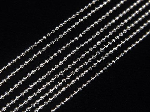 Silver 925 Ball Chain 1mm Rhodium Plated [40cm][45cm][50cm][60cm] Necklace 1pc