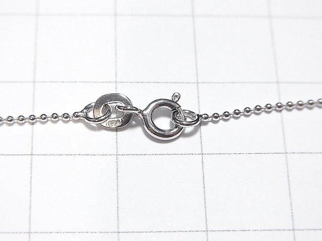 Silver 925 Ball Chain 1mm Rhodium Plated [40cm][45cm][50cm][60cm] Necklace 1pc