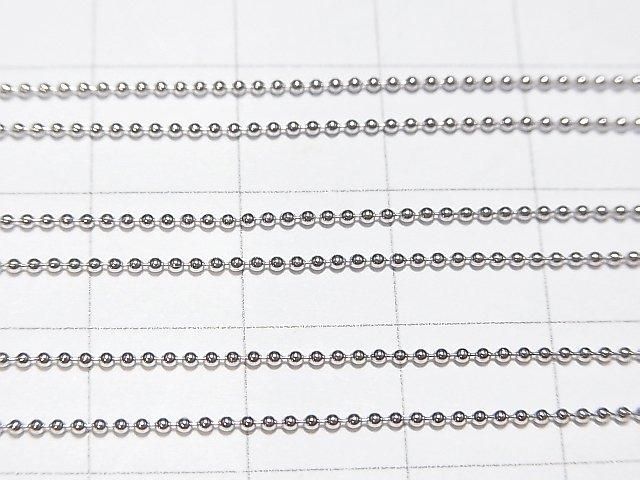 Silver 925 Ball Chain 1mm Rhodium Plated [40cm][45cm][50cm][60cm] Necklace 1pc