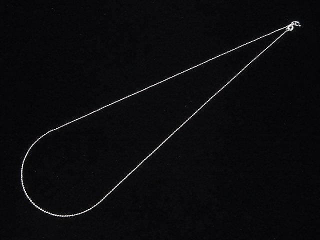 Silver 925 Ball Chain 1mm Rhodium Plated [40cm][45cm][50cm][60cm] Necklace 1pc