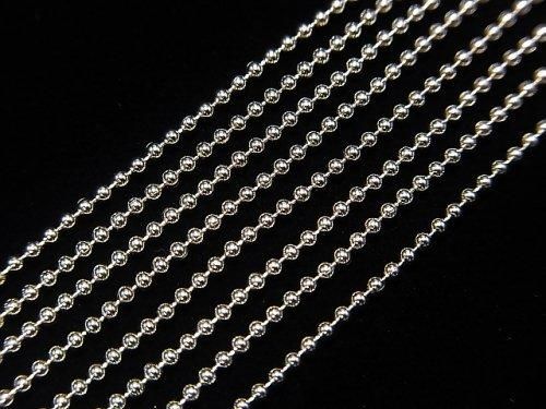 Silver 925 Ball Chain 1.2mm Rhodium Plated [38cm][40cm][45cm][50cm] Necklace 1pc