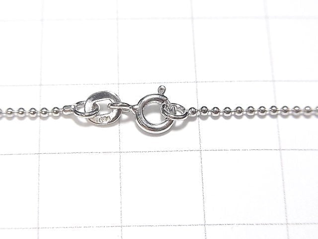 Silver925 Ball Chain 1.2mm Rhodium Plated [38cm][40cm][45cm][50cm] Necklace 1pc