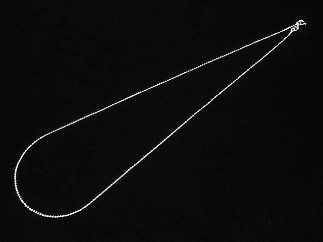 Chaîne en Argent 925 Maille Boule 1.2mm Plaqué Rhodium [38cm][40cm][45cm][50cm] Collier 1pc
