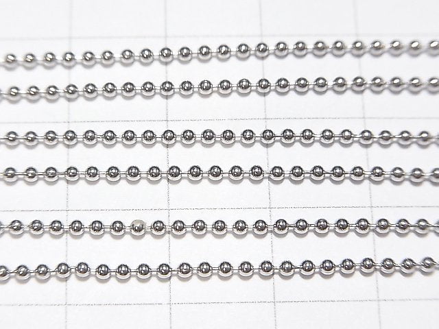 Silver925 Ball Chain 1.5mm Rhodium Plated [40cm][45cm][50cm] Necklace 1pc