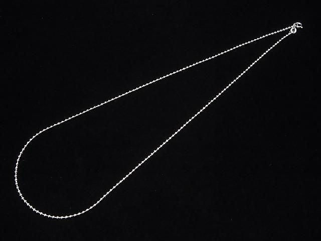 Silver 925 Ball Chain 1.8mm Rhodium Plated [40cm][45cm] Necklace 1pc