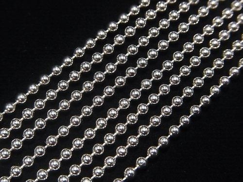 Silver925 Ball Chain 2mm Rhodium Plated [40cm][45cm] Necklace 1pc