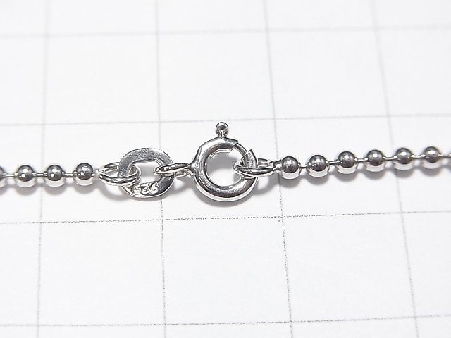 Silver925 Ball Chain 2mm Rhodium Plated [40cm][45cm] Necklace 1pc