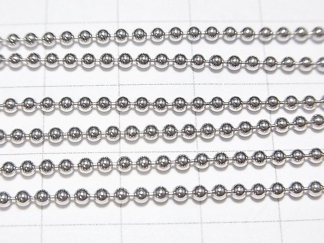 Silver925 Ball Chain 2mm Rhodium Plated [40cm][45cm] Necklace 1pc