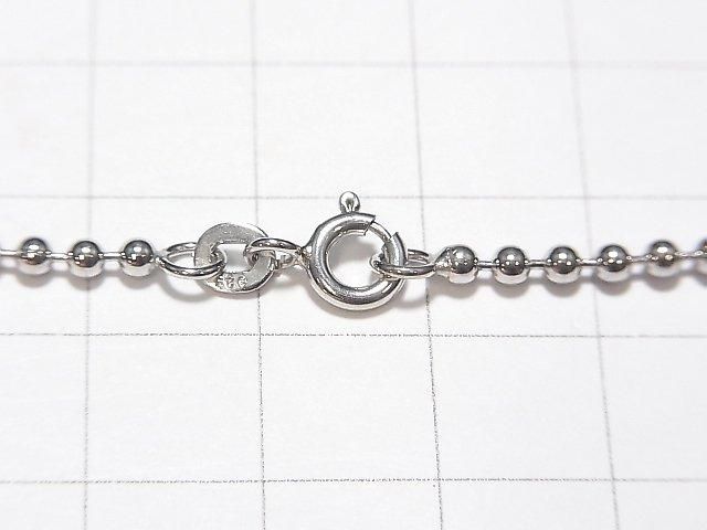 Silver 925 Ball Chain 2.3mm Rhodium Plated [40cm][45cm][50cm] Necklace 1pc