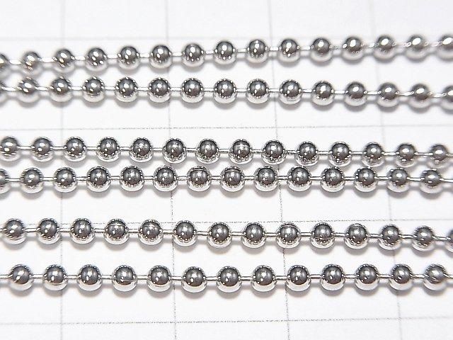 Silver 925 Ball Chain 2.3mm Rhodium Plated [40cm][45cm][50cm] Necklace 1pc