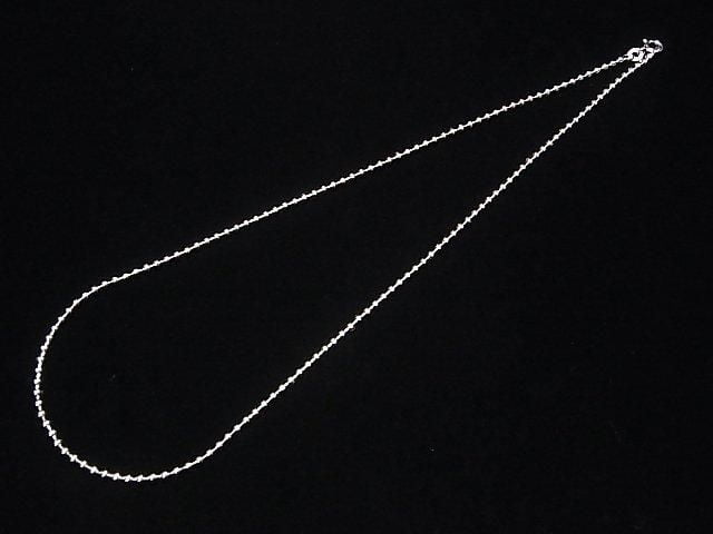 Chaîne Billes Argent 925 2.3mm Plaqué Rhodium Collier [40cm][45cm][50cm] 1pc