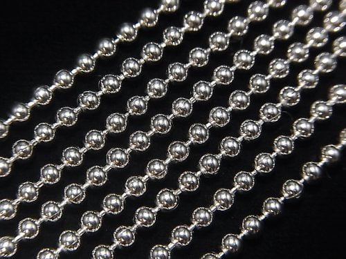 Silver925 Ball Chain 2.5mm Rhodium Plated [40cm][45cm] Necklace 1pc