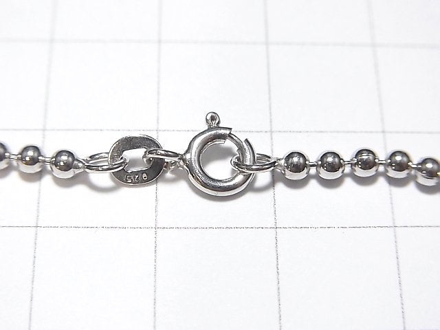 Silver925 Ball Chain 2.5mm Rhodium Plated [40cm][45cm] Necklace 1pc