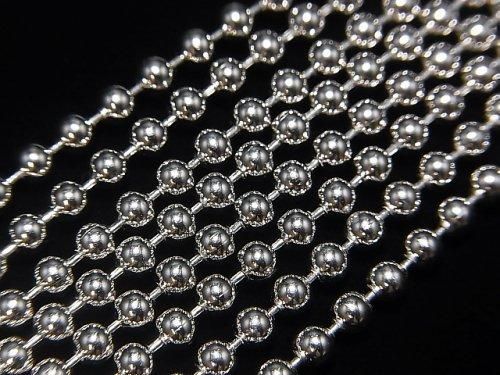 Silver 925 Ball Chain 3mm Rhodium Plated [50cm][60cm] Necklace 1pc