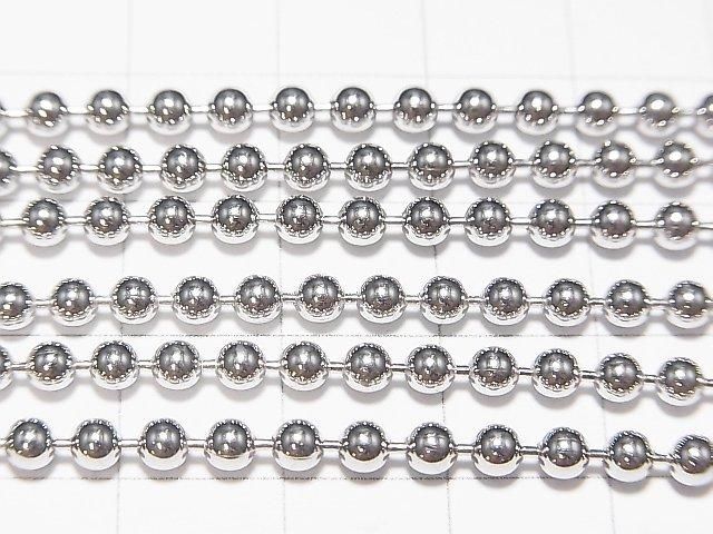 Silver 925 Ball Chain 3mm Rhodium Plated [50cm][60cm] Necklace 1pc