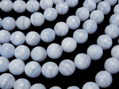 Blue Lace Agate AAA 128Faceted Round 10mm 1/4 or 1strand beads (aprx.15inch/38cm)