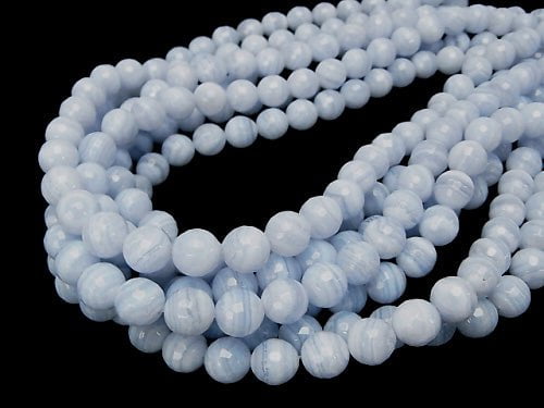 Blue Lace Agate AAA 128Faceted Round 10mm 1/4 or 1strand beads (aprx.15inch/38cm)