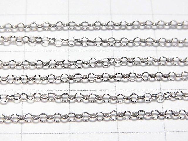 Chaîne Rolo Argent 925 2.0mm Plaqué Rhodium [38cm][40cm][45cm][50cm][60cm] Collier 1pc