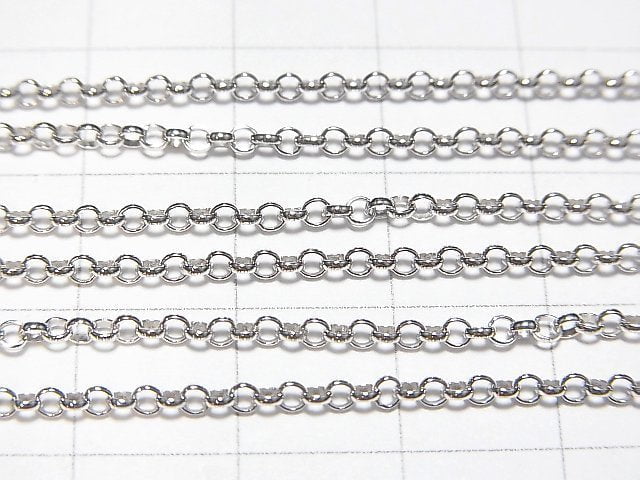 Silver925 Rolo Chain 2.0mm Rhodium Plated [38cm][40cm][45cm][50cm][60cm] Necklace 1pc