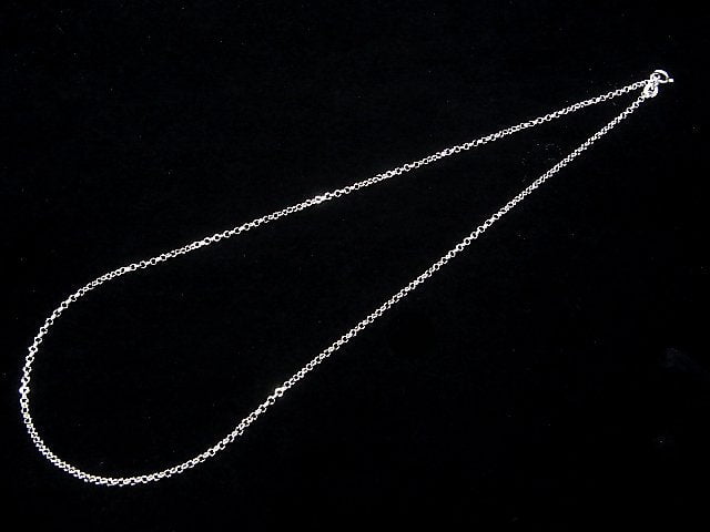 Silver925 Rolo Chain 2.0mm Rhodium Plated [38cm][40cm][45cm][50cm][60cm] Necklace 1pc