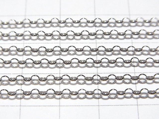 Chaîne Rolo Argent 925 2,5mm Plaqué Rhodium [40cm][45cm][50cm][60cm] Collier 1pc