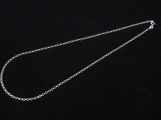 Chaîne Rolo Argent 925 2,5mm Plaqué Rhodium [40cm][45cm][50cm][60cm] Collier 1pc