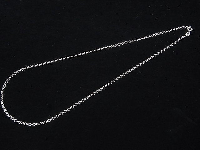 Silver925 Rolo Chain 2.5mm Rhodium Plated [40cm][45cm][50cm][60cm] Necklace 1pc