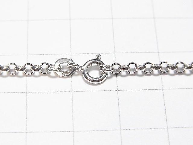 Silver925 Rolo Chain 2.7mm Rhodium Plated [38cm][40cm][45cm][50cm][60cm] Necklace 1pc