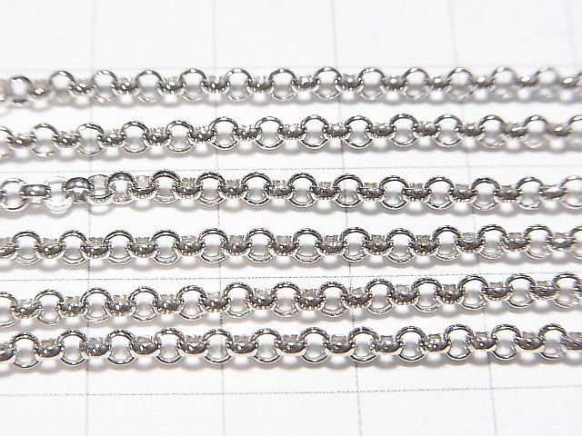 Silver925 Rolo Chain 2.7mm Rhodium Plated [38cm][40cm][45cm][60cm] Necklace 1pc