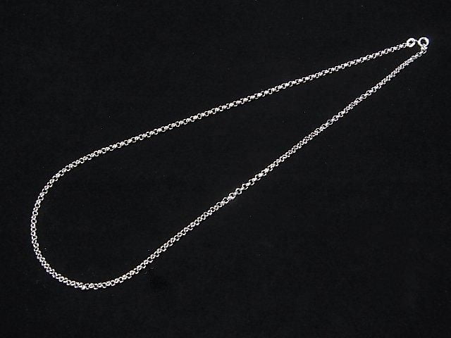 Chaîne maille Rolo Argent 925 2.7mm Plaqué Rhodium [38cm][40cm][45cm][50cm][60cm] Collier 1pc