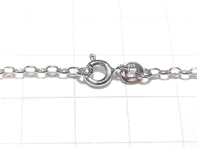 Silver925 Long Rolo Chain 2mm Rhodium Plated [40cm][45cm][50cm][60cm] Necklace 1pc