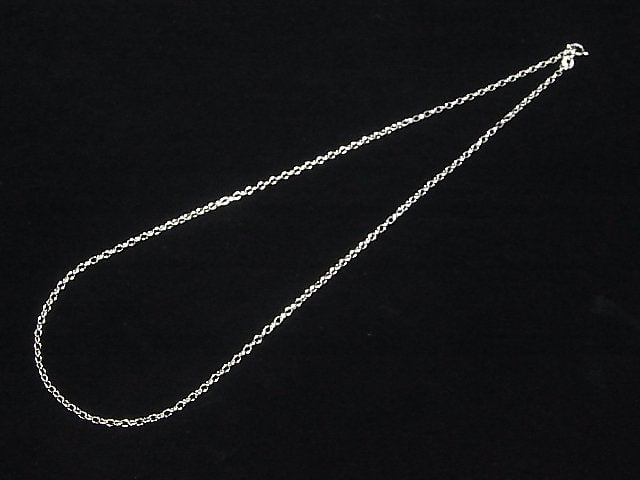 Silver925 Long Rolo Chain 2mm Rhodium Plated [38cm][40cm][45cm][50cm][60cm] Necklace 1pc