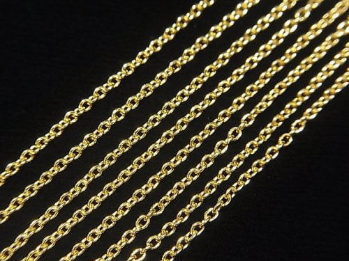 Silver925  Cable Chain  1.3mm 18KGP [18cm][38cm][40cm][45cm][50cm][60cm][75cm] 1pc