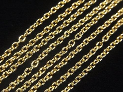 Silver925 Cable Chain 2mm 18KGP [38cm][40cm][45cm][50cm][60cm] Necklace 1pc