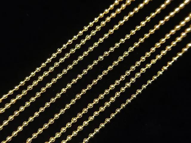 Silver 925 Ball Chain 1mm 18KGP [40cm][45cm][50cm] Necklace 1pc