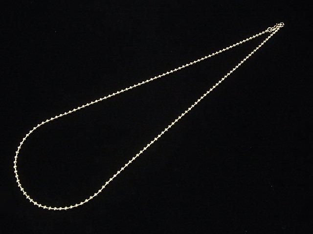 Chaîne à billes en argent 925 2,3mm plaquée or 18K Collier [38cm][40cm][45cm][50cm] 1 pièce