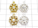Metal Parts with rhinestone clasp flower 15 mm 2 holes 2 pcs $2.79!